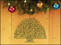 Christmas tree and baubles