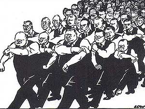 Sir David Low's All Behind You cartoon