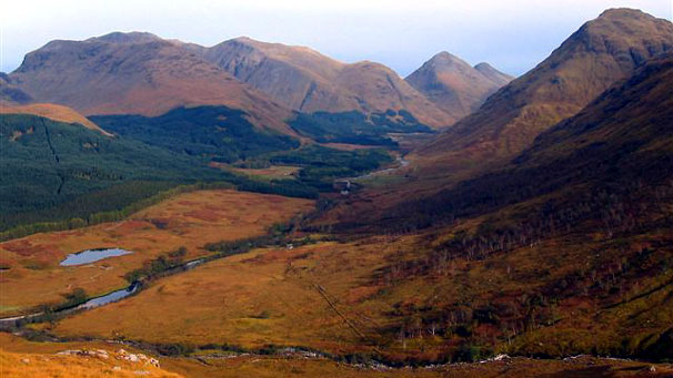 Looking along Glen Etive.