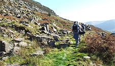 Rocks strewn either side of the track