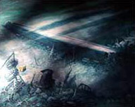 Illustration of the Scharnhorst on the seabed