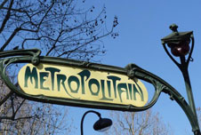 A Metro train in Paris