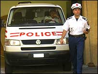 Viatura da polícia de Mônaco que transportou Cacciola no dia 18 de setembro