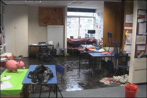 Flooding at Parkside Junior School, Ashbourne