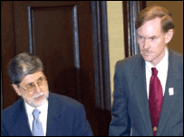 Celso Amorim e Robert Zoellick na reunião de Miami