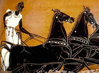 Panathenaic amphora showing chariot race