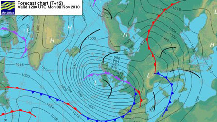 Today's pressure chart