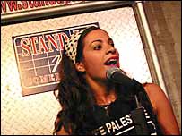 Maysoon Zaid performing in New York