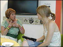 Becca having her fortune read