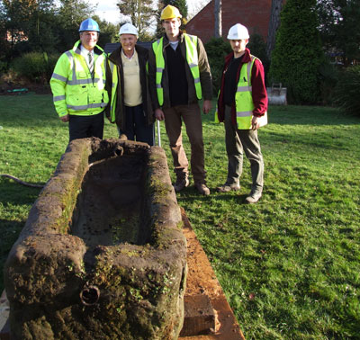 Reg, middle - white helmet, Dan Snow and Richard Knox - red jacket