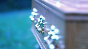 Coffin at funeral