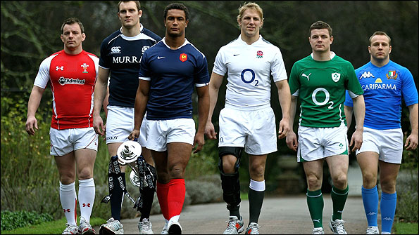 The Six Nations captains pose for photos as they help launch the tournament at london's Hurlingham Club