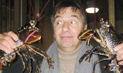 Raymond Blanc with lobsters