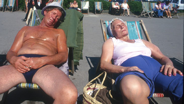 couple sleeping in the sun