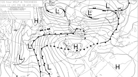Met Office pressure chart for Thursday