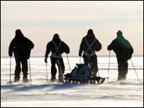 Sledging in Antarctica