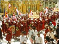 Demonstrations in Burma led by Buddhist monks