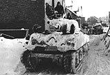 US tanks in St Vith after recapturing the town, January 1945