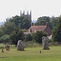 Picture of Avebury church and stones
