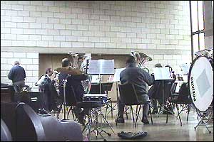 Ellington Colliery Band rehearsing