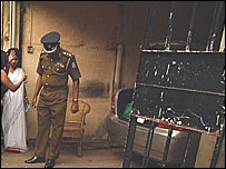 Murder scene : judge Ambepitiya's car at the background