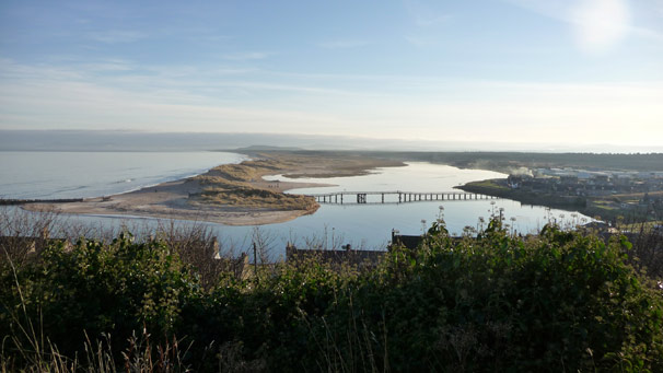 Sand bar and coastline