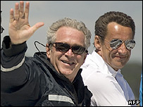 جورج بوش و سارکوزی 