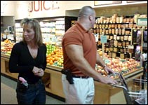 Nik Clark and Kim Garny shopping