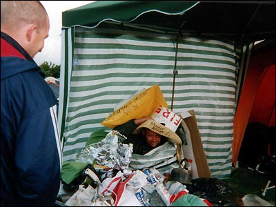 Aaron the rubbish demon at Glasto 2002