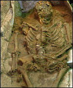 Remains found in a Roman lead coffin