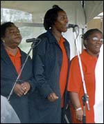 The gospel choir at Longford Park 