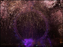 Bắn pháo hoa ở London Eye