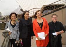 Bridget Kendall and her panel guests