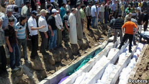 Pemakaman korban di Houla.