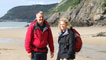 Derek Brockway and National Trust Gower warden Sarah Stevens at Caswell Bay
