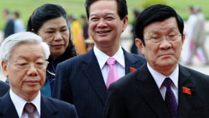 Các vị Trọng, Dũng, Sang trước phiên khai mạc kỳ họp Quốc hội