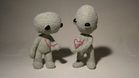 Still taken from Rhiannon Evans' stop-motion animation Heartstrings. Image courtesy of the artist