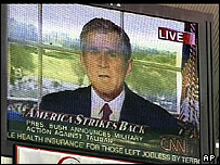 پیام تلویزیونی جورج بوش به مناسبت آغاز حمله به طالبان و القاعده