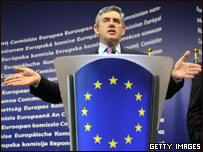 Ông Gordon Brown tại hội nghị EU vào tháng 10/08