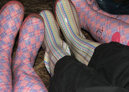 Wellies - The girls got these signed by all the celebs they met