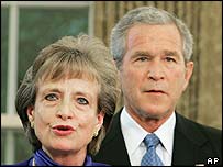 Harriet Miersová a George Bush