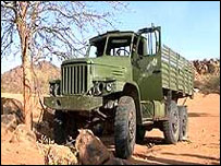 کامیون ساخت چین در منطقه دارفور سودان