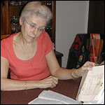 Christine studies her ancestor's letters