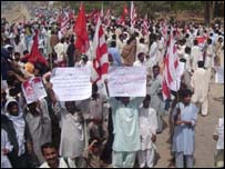 سندھ قومی محاذ کا مظاہرہ 