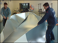 Assembling the 'paper boat'