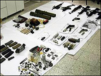Armas do crime organizada apreendidas em Israel em 2004