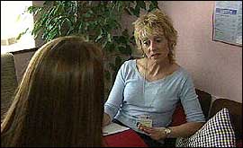 A teenager receives help