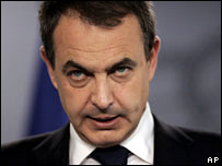 O primeiro-ministro da Espanha, José Luís Rodríguez Zapatero