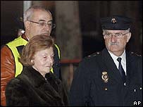 Isabelita Perón ao ser detida na Espanha