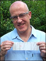 John Berry with his Sex Pistols ticket